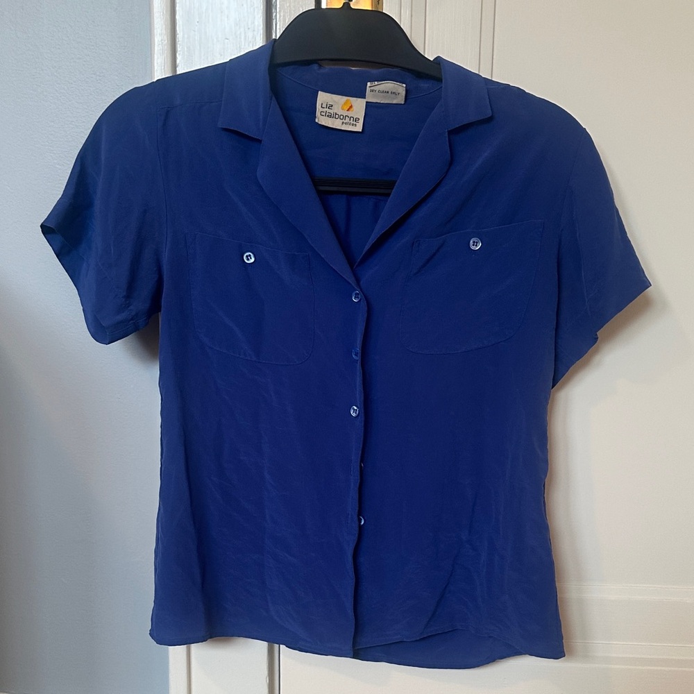 Liz Claiborne Royal Blue Button-Down Shirt